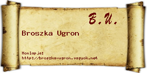 Broszka Ugron névjegykártya
